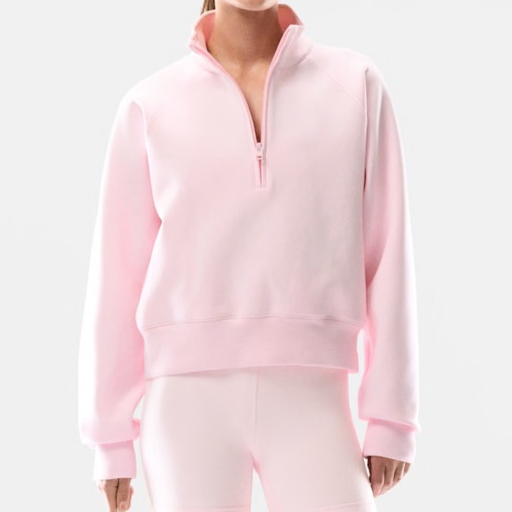 Aritzia Women's Pink Half-Zip Sweater AfterFX™ Dash 1/2 Zip Sweater - Picture 8 of 8